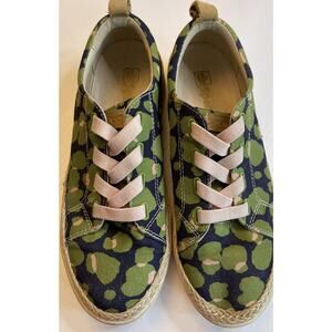 Spenco Orthotic Gored Lace Slip-On Sneaker Malibu 2 Bokeh Green Blue 8.5